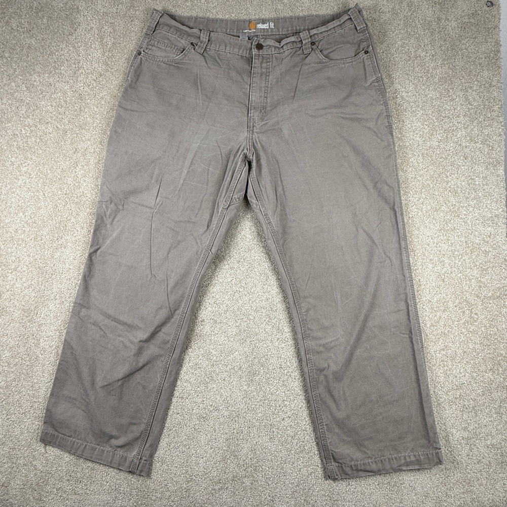 Carhartt Relaxed Fit Gray Cotton Canvas Work Pants 42x30 Mens B324 GRA